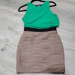 H&M Bodycon Tan Mini Skirt sz Small